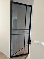 Stalen taatsdeur (rookglas) - Hydraulisch, Doe-het-zelf en Verbouw, Deuren en Horren, Ophalen, 80 tot 100 cm, Binnendeur, Zo goed als nieuw