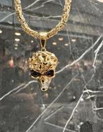14K Gouden Koningsketting met Skull Hanger 65 cm 3 mm, Sieraden, Tassen en Uiterlijk, Ophalen, Zo goed als nieuw, Goud