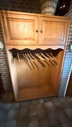 Landelijke Eiken Garderobe kast, Huis en Inrichting, Kasten | Kledingkasten, Ophalen, Gebruikt, 100 tot 150 cm, 200 cm of meer