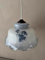 Vintage kristallen lamp met blauwe rozen, Antiek en Kunst, Ophalen of Verzenden