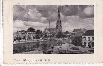weesp  heerengracht  met rk kerk  1941 tekst/zegel beschikbaar voor biedingen