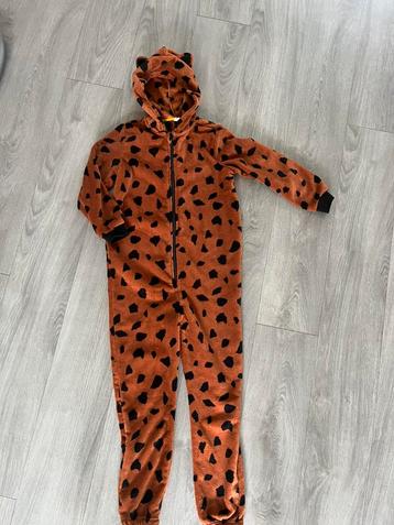 Onesie bruin zwart met oortjes maat 134/140 beschikbaar voor biedingen