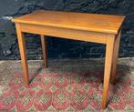 Vintage bijzettafel teak met klep bergruimte, Ophalen