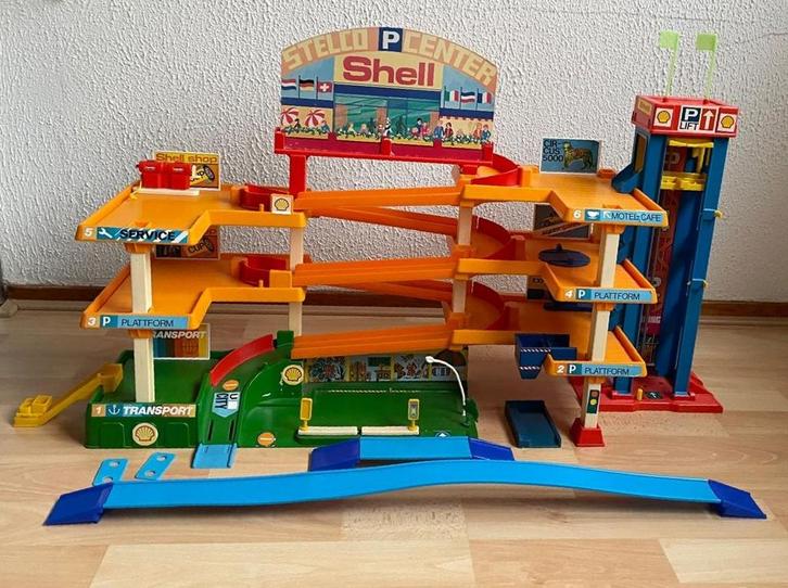 Vintage Shell Garage - Speelgoed Garage, Kinderen en Baby's, Speelgoed | Overig, Gebruikt, Jongen of Meisje, Ophalen