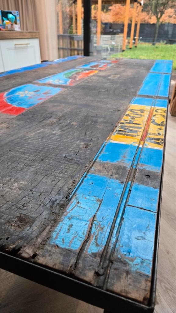 Unieke tafel 90x200, Huis en Inrichting, Tafels | Bijzettafels, Rechthoekig, 60 cm of meer, 75 cm of meer, Ophalen