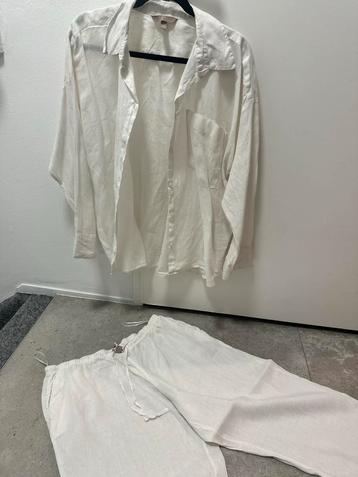 H&M Linnen Set Wit - Maat L beschikbaar voor biedingen