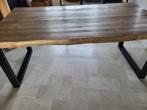 Eettafel  evt met 6 stoelen, Ophalen, Blad boomstam look, Gebruikt, 50 tot 100 cm