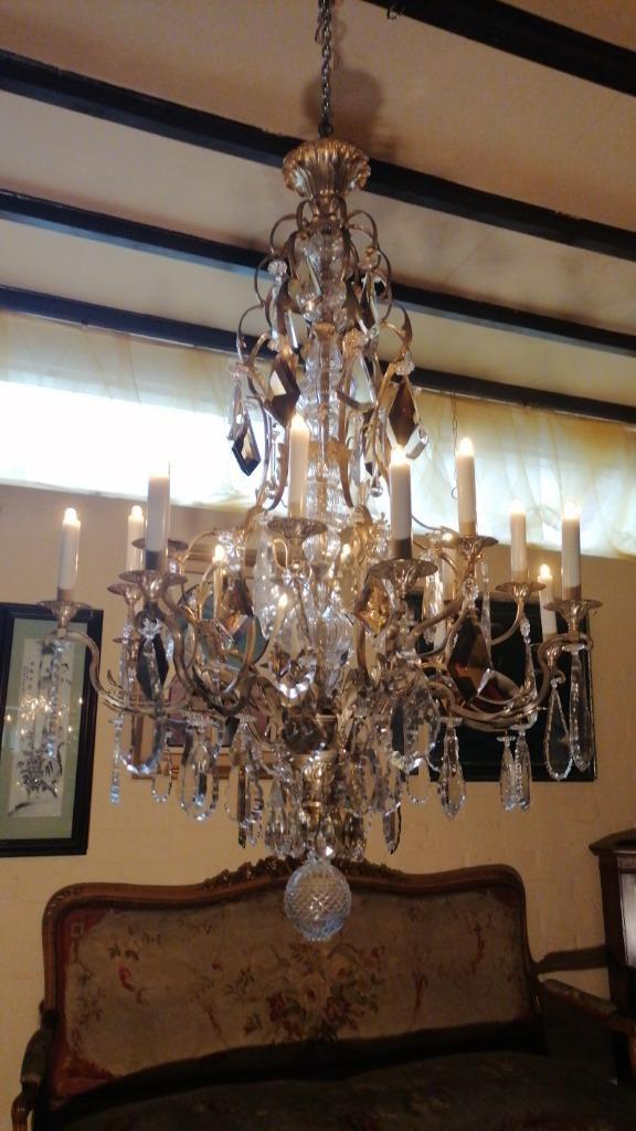 zeer exclusieve grote antieke kroonluchter Louis XV, Antiek en Kunst, Antiek | Lampen, Ophalen of Verzenden