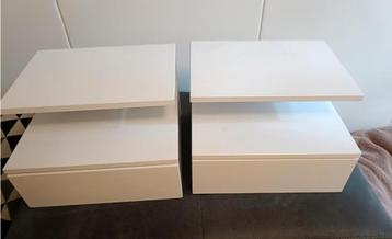 2x VidaXl Hangend Nachtkastje wit 35 x 32 x 23