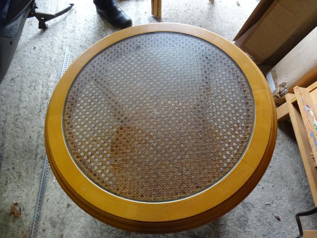 Tafeltje met glasplaat, Antiek en Kunst, Curiosa en Brocante, Ophalen of Verzenden