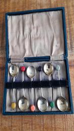 6 Koffieboon lepeltjes in Doosje ( EPNS ), Antiek en Kunst, Antiek | Bestek, Ophalen of Verzenden