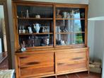 Houten vitrine kast, Ophalen, Zo goed als nieuw, 25 tot 50 cm
