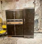 Vintage metalen kast, Huis en Inrichting, Kasten | Buffetkasten, Ophalen, Gebruikt, 25 tot 50 cm, Metaal