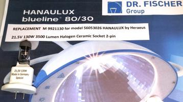 Hanaulux Hanau Blue 80 21.5V 130W Dr.Fischer Lamp M9921130 beschikbaar voor biedingen
