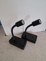 Bedlampjes led zwart geborsteld 2 stuks, Ophalen of Verzenden, Zo goed als nieuw