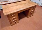 Vintage houten bureau, met uitschuifbare bladen h75xl150xb73, Ophalen, Gebruikt, Bureau