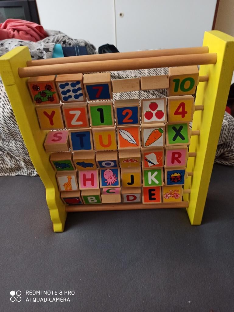 Houten telraam giraf, Kinderen en Baby's, Speelgoed | Houten speelgoed, Ophalen, Zo goed als nieuw