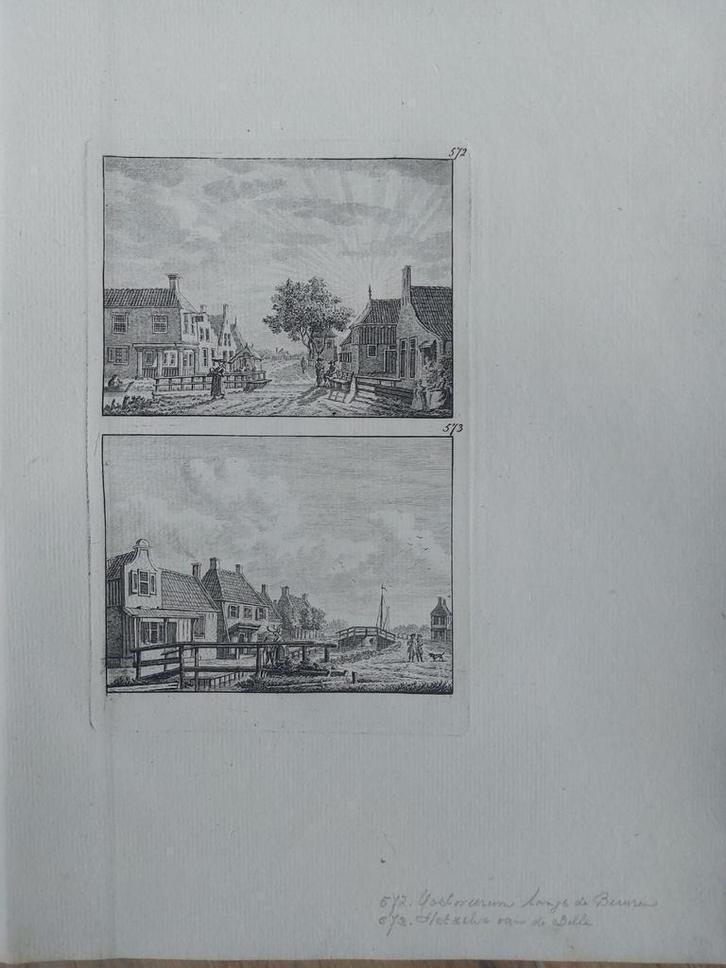 572-573 Oosterwierum  Easterwierrum Friesland, Antiek en Kunst, Kunst | Etsen en Gravures, Ophalen of Verzenden