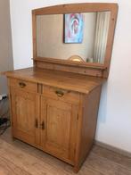 Antiek grenen commode met spiegel, Ophalen of Verzenden
