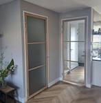 Industriële eiken binnendeur met glas
