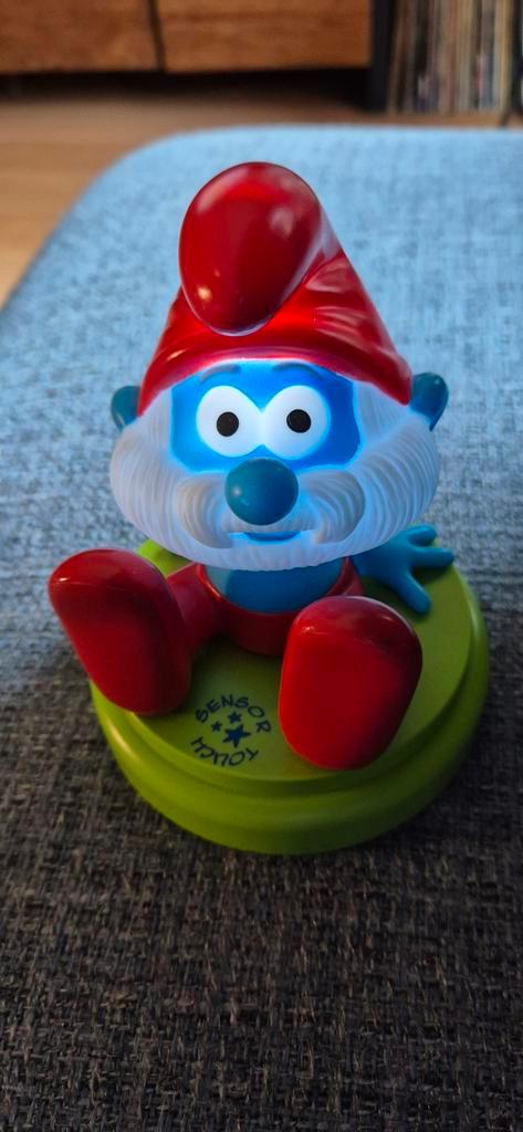 Vintage Smurfenlamp - Grote Smurf, Verzamelen, Smurfen, Gebruikt, Poppetje, Figuurtje of Knuffel, Grote Smurf, Ophalen of Verzenden