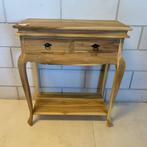 Sidetable - massief teak - 70 x 35 cm - 2 lades - TTM Wonen, TTM Wonen, Meubels – (Perzische) Tapijten en Woonaccessoires, 50 tot 100 cm