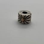 W5 Pandora goud op zilveren stopper bedel stralend, Sieraden, Tassen en Uiterlijk, Bedels, Pandora, Ophalen of Verzenden, X, Zilver