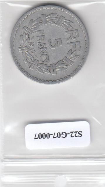 S22-G07-0007 France 5 franc VF 1945 KM886b  open 9