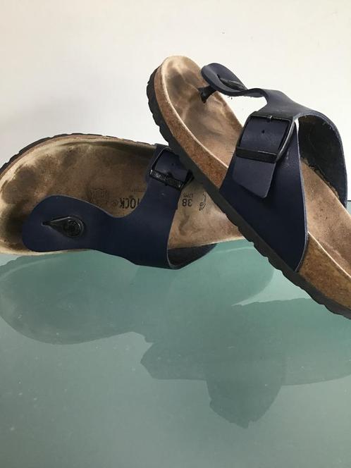 GRATIS VERZENDEN | BIRKENSTOCK Boris blauwe slippers 38, Kleding | Dames, Schoenen, Zo goed als nieuw, Slippers, Blauw, Verzenden