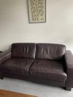 Bruin leren 2-zitsbank, Ophalen, Gebruikt, 150 tot 200 cm, Tweepersoons