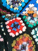 Deken, gehaakt, Granny-squares, vintage, Huis en Inrichting, Woonaccessoires | Plaids en Woondekens, Verzenden