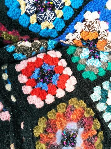 Deken, gehaakt, Granny-squares, vintage beschikbaar voor biedingen
