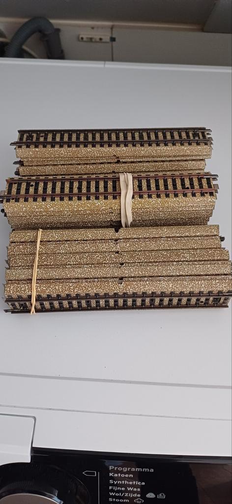 10 stuks Märklin 5106 H0 M-rail rechte rail., Hobby en Vrije tijd, Modeltreinen | H0, Zo goed als nieuw, Rails, Wisselstroom, Märklin