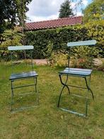 Franse bistro stoeltjes, bistrostoeltjes., Tuin en Terras, Tuinstoelen, Ophalen, Zo goed als nieuw, Metaal, Inklapbaar