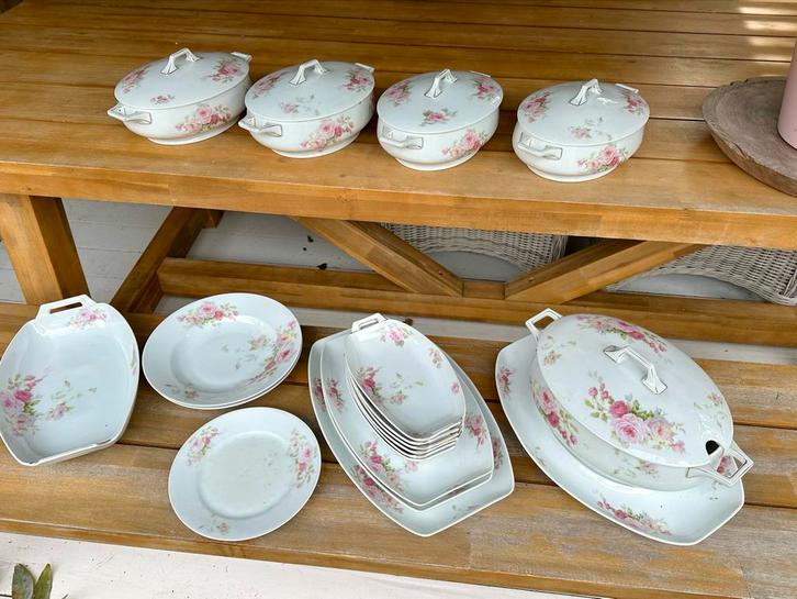 Vintage Thomas Bavaria Rozen Servies by Wille Amsterdam, Huis en Inrichting, Keuken | Servies, Gebruikt, Compleet servies, Overige stijlen