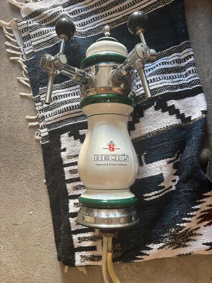 Vintage Beck's Biertap met CO2 Tank en Aansluitmateriaal, Antiek en Kunst, Antiek | Overige Antiek, Ophalen of Verzenden