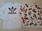 2 leuke witte truien: Adidas mt 128 en H&M  Mario mt 134!, Kinderen en Baby's, Kinderkleding | Maat 128, Jongen, Trui of Vest