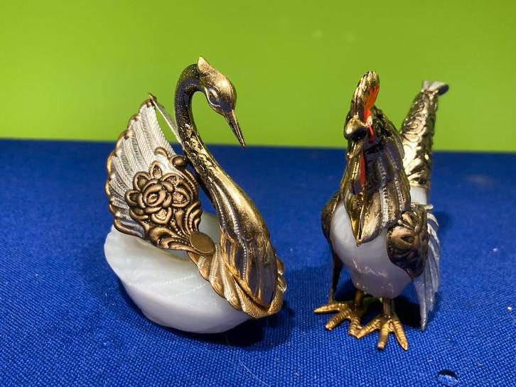 Decoratieve Zwaan & Haan Beelden, Tuin en Terras, Tuinbeelden, Zo goed als nieuw, Dierenbeeld, Metaal, Ophalen