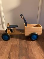 Houten peuter bakfiets vandijktoys oersterk blauw, Ophalen, Zo goed als nieuw
