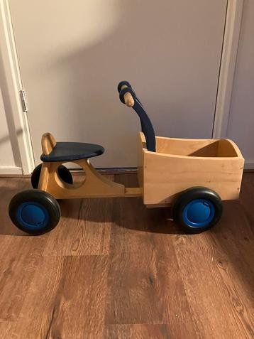 Houten peuter bakfiets vandijktoys oersterk blauw beschikbaar voor biedingen