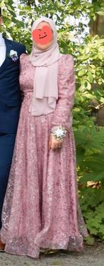 Pembe, simli abiye         Roze jurk met glinstertjes, Ophalen of Verzenden, Zo goed als nieuw, Maat 38/40 (M), Roze