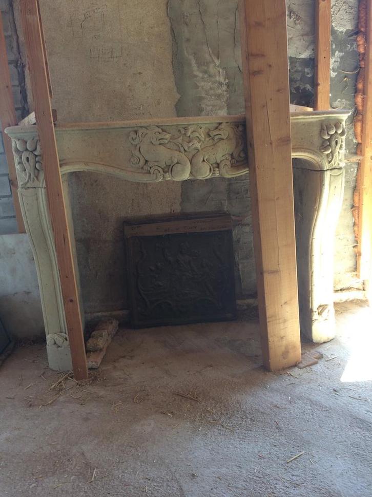 Klassieke zandstenen schouw vande steenhouwer ., Huis en Inrichting, Haarden, Zo goed als nieuw, Elektrische haard, Ophalen of Verzenden