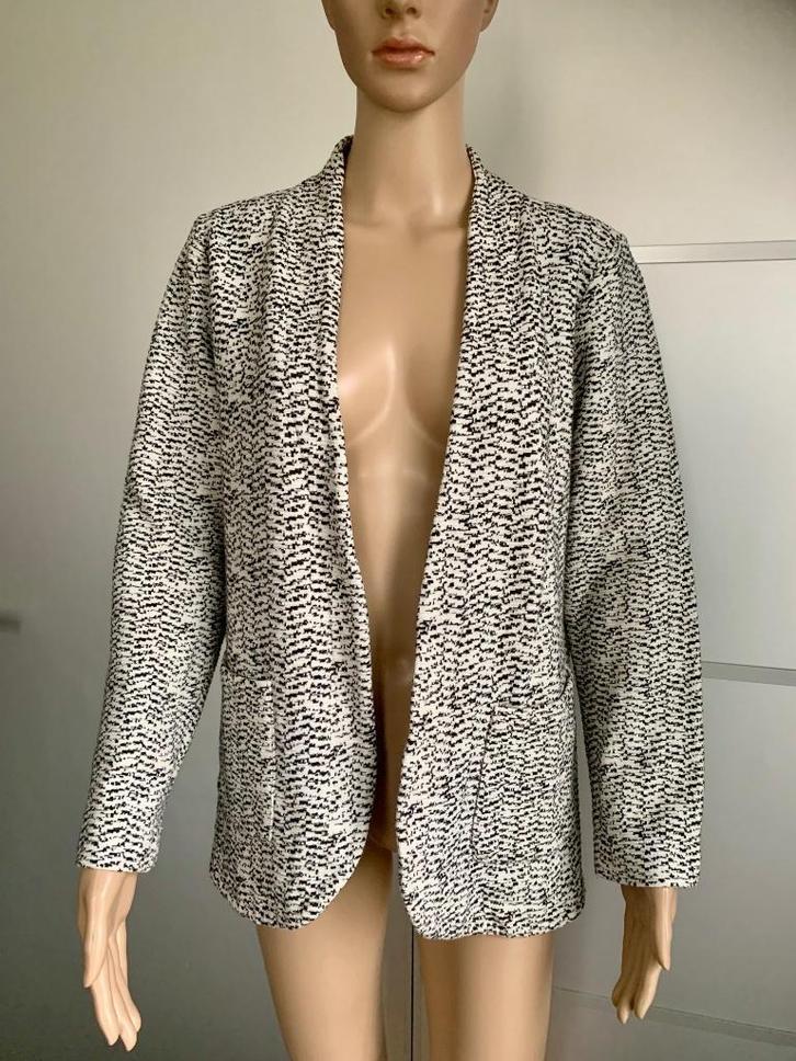 E104 Promiss mt. L=42/44 jasje blazer colbert vest zwart/wit, Kleding | Dames, Jasjes, Kostuums en Pakken, Zo goed als nieuw, Jasje
