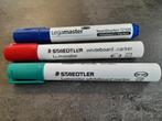 whiteboard markers groen-rood-blauw, -, -, Ophalen of Verzenden, Zo goed als nieuw