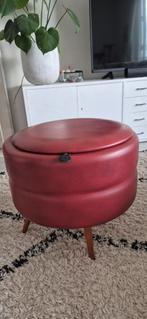 Vintage poef., Huis en Inrichting, Gebruikt, Verzenden, Rond, Minder dan 50 cm
