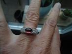 mooie echt zilveren ring met ovaal steentje mt 17,25 zil 925, Met kristal, Ophalen of Verzenden, Zo goed als nieuw, 17 tot 18