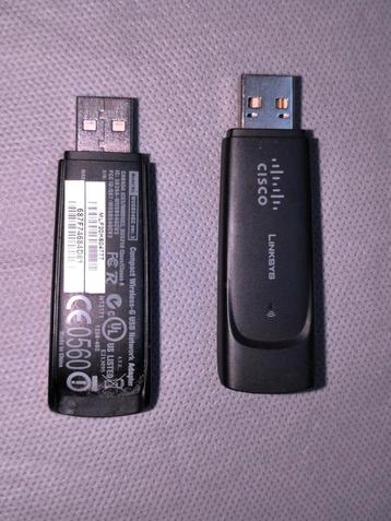 2x Linksys Cisco WUSB54GC Ver. 3 USB Adapters beschikbaar voor biedingen