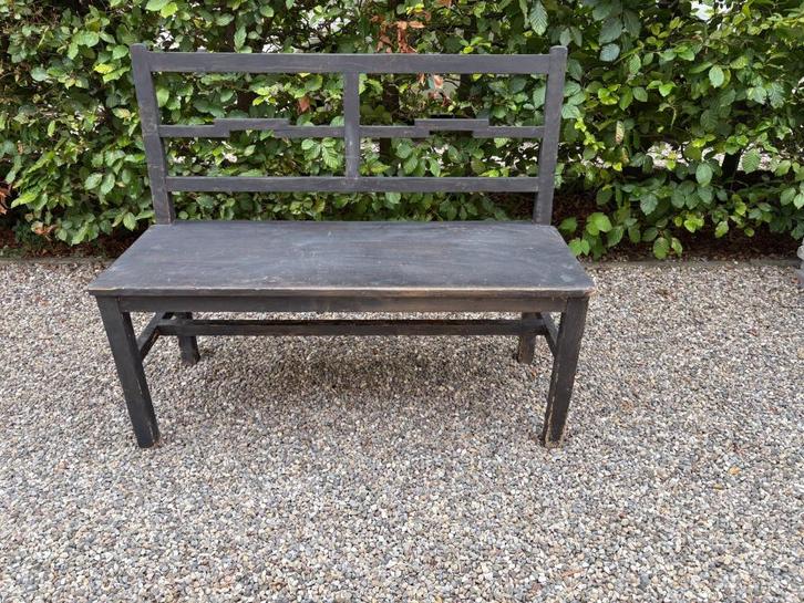 leuk 2 persoons houten bankje 115 cm, Huis en Inrichting, Banken | Bankstellen, Gebruikt, Rechte bank, Tweepersoons, Minder dan 150 cm