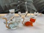 Glas en kristal katten beeldjes, Ophalen of Verzenden, Gebruikt, Dier