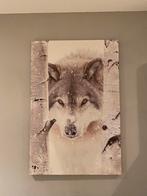 Canvas doek wolf met Led verlichting, Huis en Inrichting, Woonaccessoires | Schilderijen, Tekeningen en Foto's, Ophalen of Verzenden